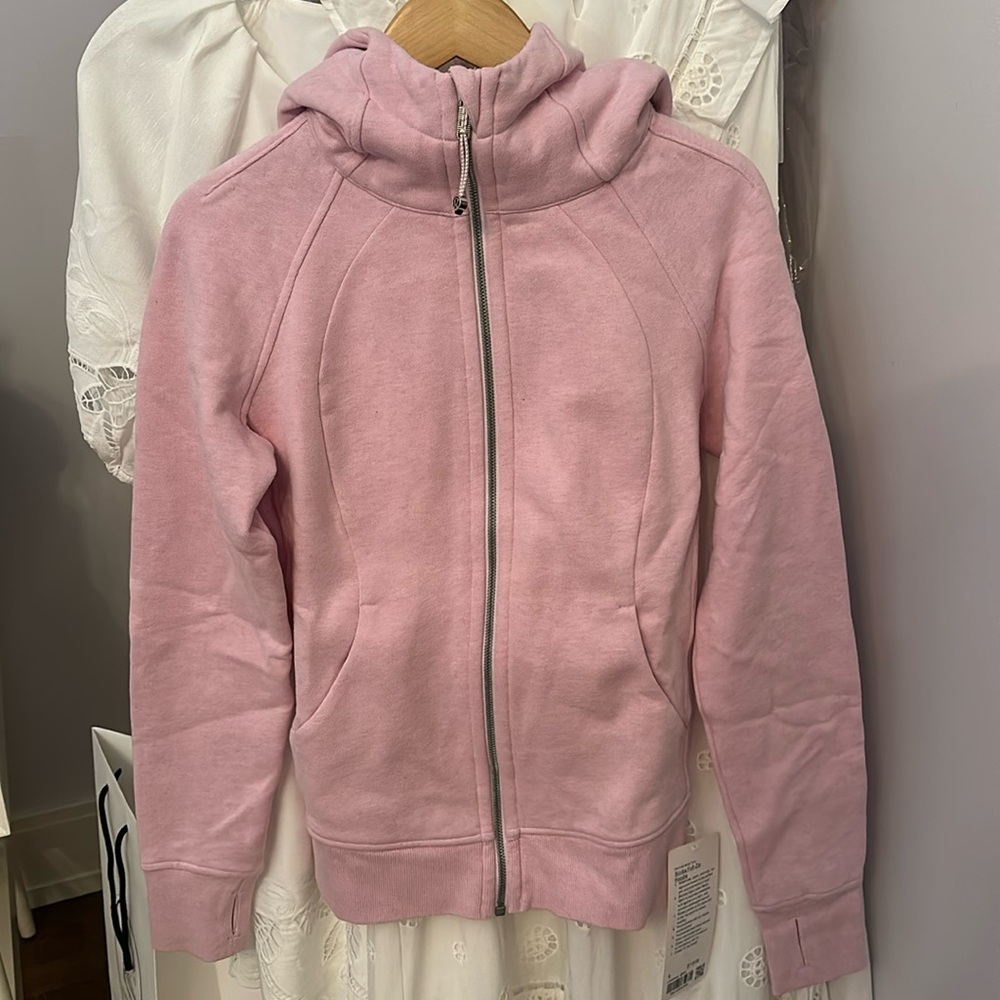 Lululemon Scuba Full-Zip Hoodie in Heathered Meadowsweet Pink